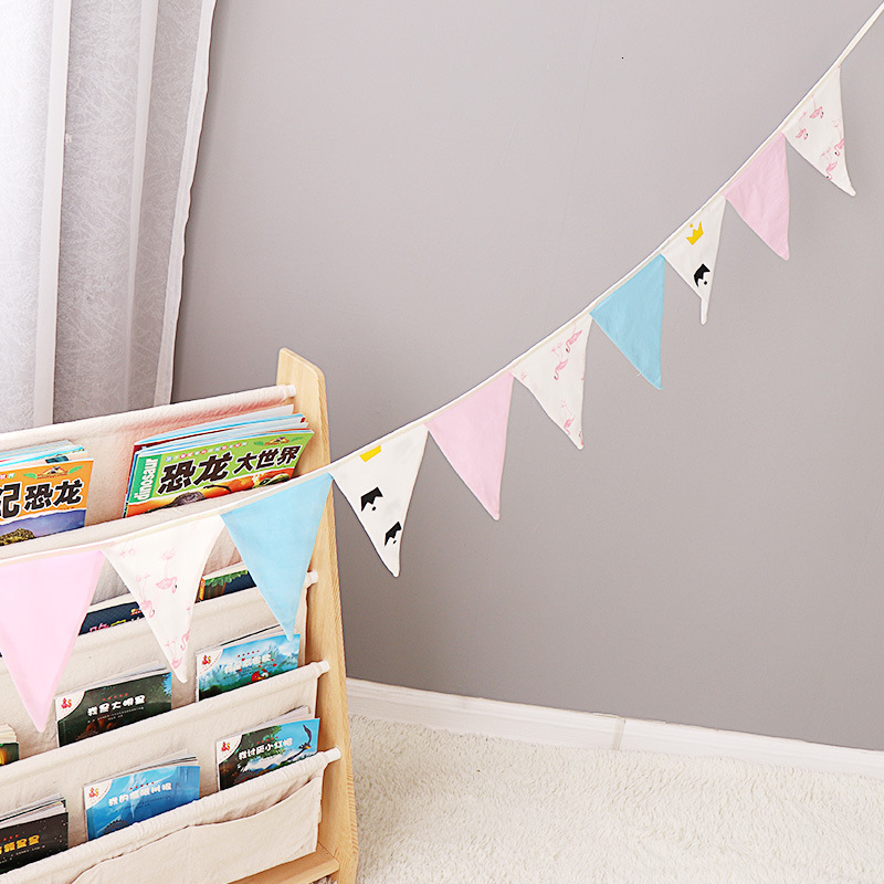 

children's tent decoration triangle string hanging flag toy house room pendant holiday party