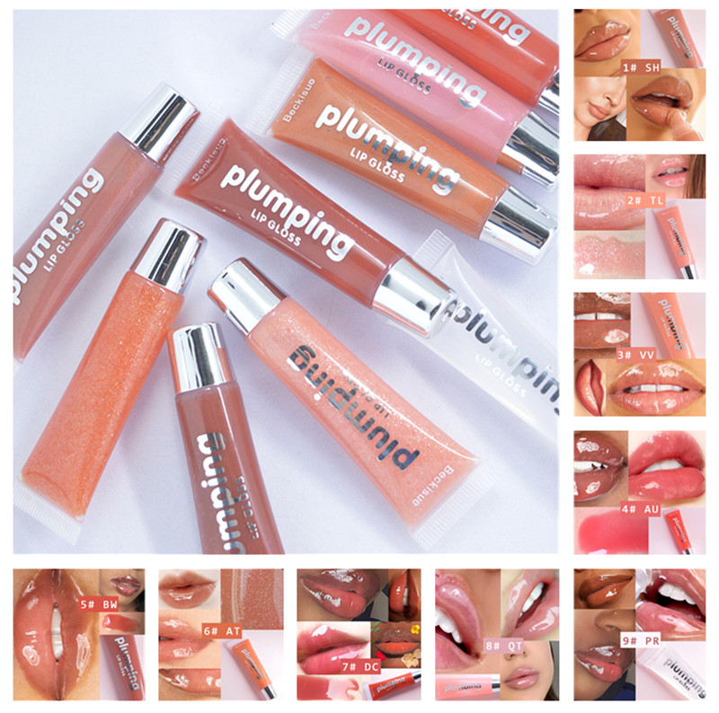

Makeup Moisturizing Plumping Lipgloss Cherry Glitter Lip Gloss Lip Plumper Nutritious Lipstick Mineral Oil Clear Lip Gloss 9 Colors