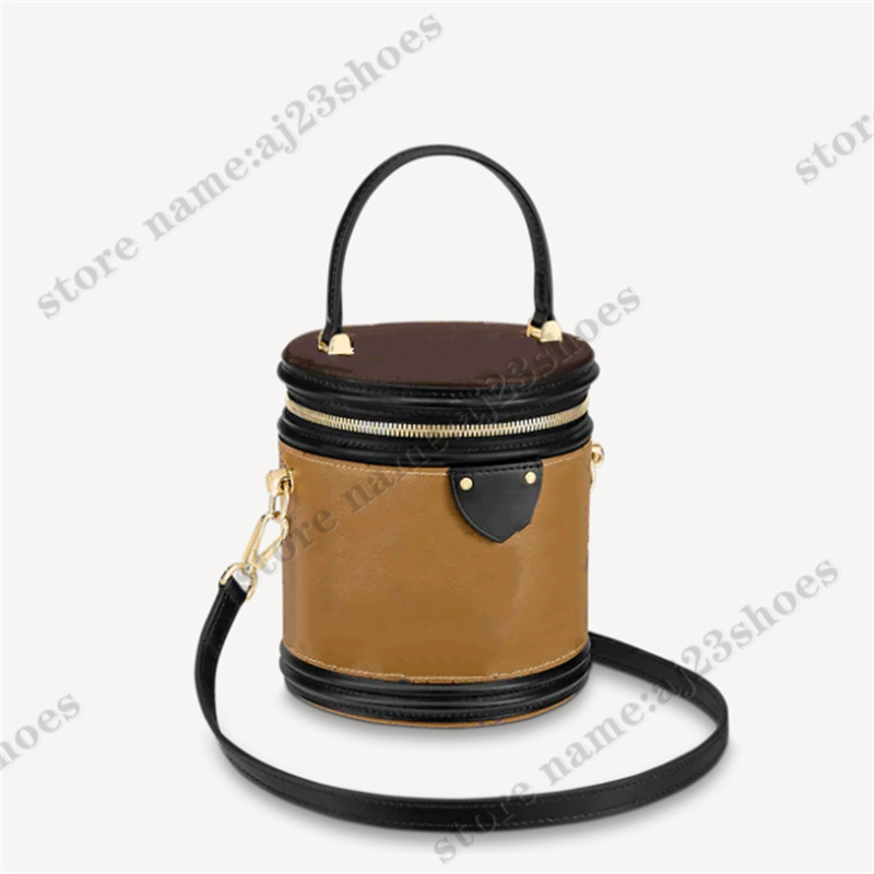 

Cannes beauty case cylinder bag Brown Letter Flower luxury designers Womens Handbags Purses M43986 small bags, 01