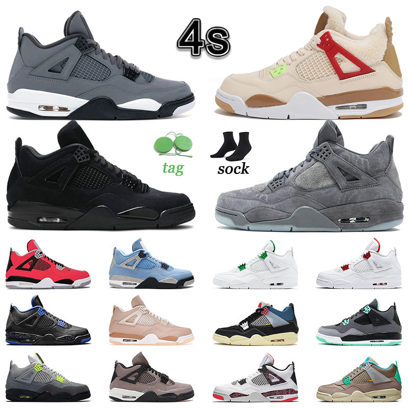 

2022 mens women winter 4s suede basketball shoes newest female wild things fur designer sport sneakers dark cool wolf grey triple black cat wings thunder trainers, K11 40-47 neon