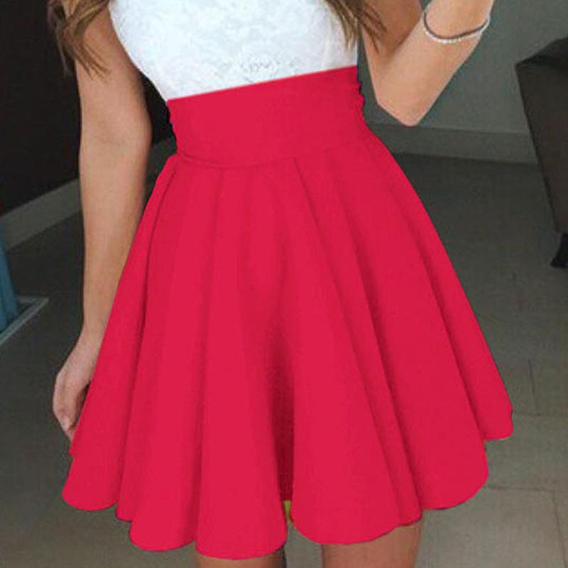 

Skirts 2021 Women Fashion Casual Sexy Skirt Summer Party Cocktail Mini Ladies Skater 40, Red