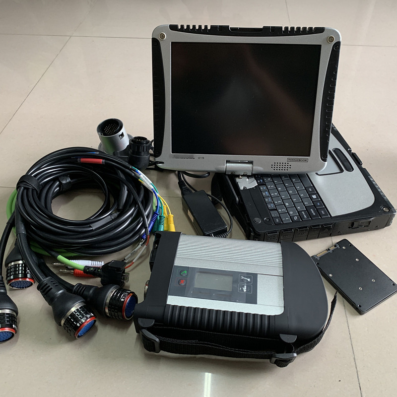 

diagnosis tool mb star c4 multiplexer with 5 cables 320gb hdd software 2022 laptop cf 19 table touch screen