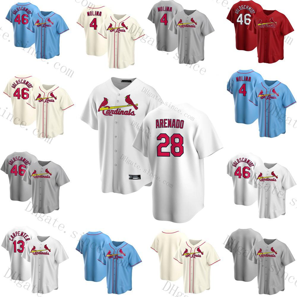

Youth 4 Yadier Molina 28 Nolan Arenado St. Louis 46 Paul Goldschmidt Ozzie Smith Paul DeJong Genesis Cabrera Mens Womens Baseball Jerseys, Cool base men custom(hongq)