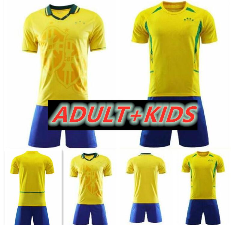 

man kids kit 1994 2002 Brasil soccer jerseys retro shirts Carlos Romario Ronaldo Ronaldinho camisa de futebol BraziLS RIVALDO ADRIANO