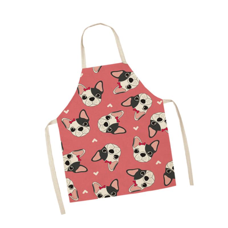 

Dog Printing Apron Durable Beautiful Cotton And Linen Animal For Woman (68x55cm 01) Aprons