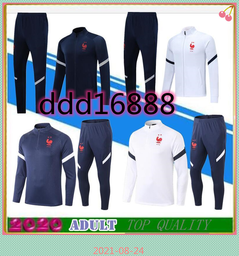 

2 star 2021 POGBA soccer training suit long sleeve Survetement maillot de foot MBAPPE sportswear set football tracksuit jacke t, Black