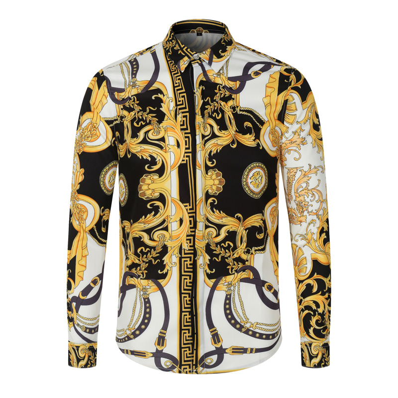 

HOT Brand New of men shirt long sleeve dress shirts Casual Harajuku Men's Medusa Luxury Shirts M-2XL