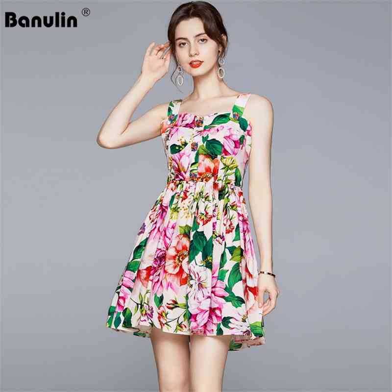 

Banulin Fashion Summer Short Dress Women' Sexy Backless Beading Strap Female Floral Beach Tank Vestidos Verano 210603, Design and color