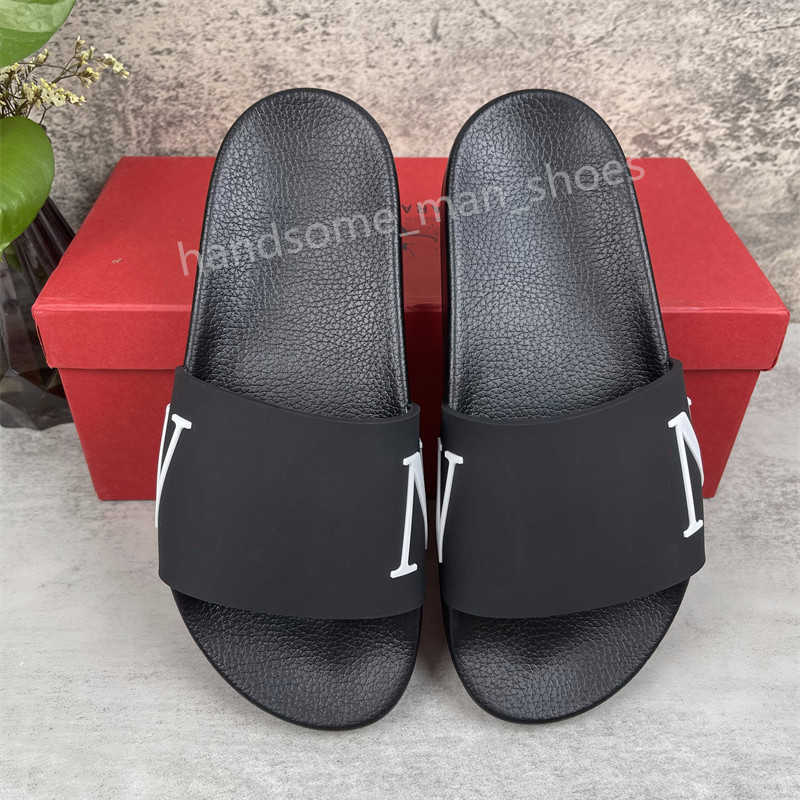 

High Quality Men Women Slipper Font Shoes Slide Fashion Sandals Flat Flip Flop With Box Size 35-46, H-11