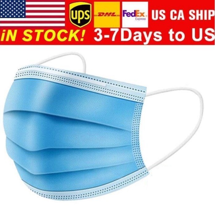 

Blue Disposable Face Mask 3ply Non-woven Skincare Masks Unisex Adults Mouth Cover