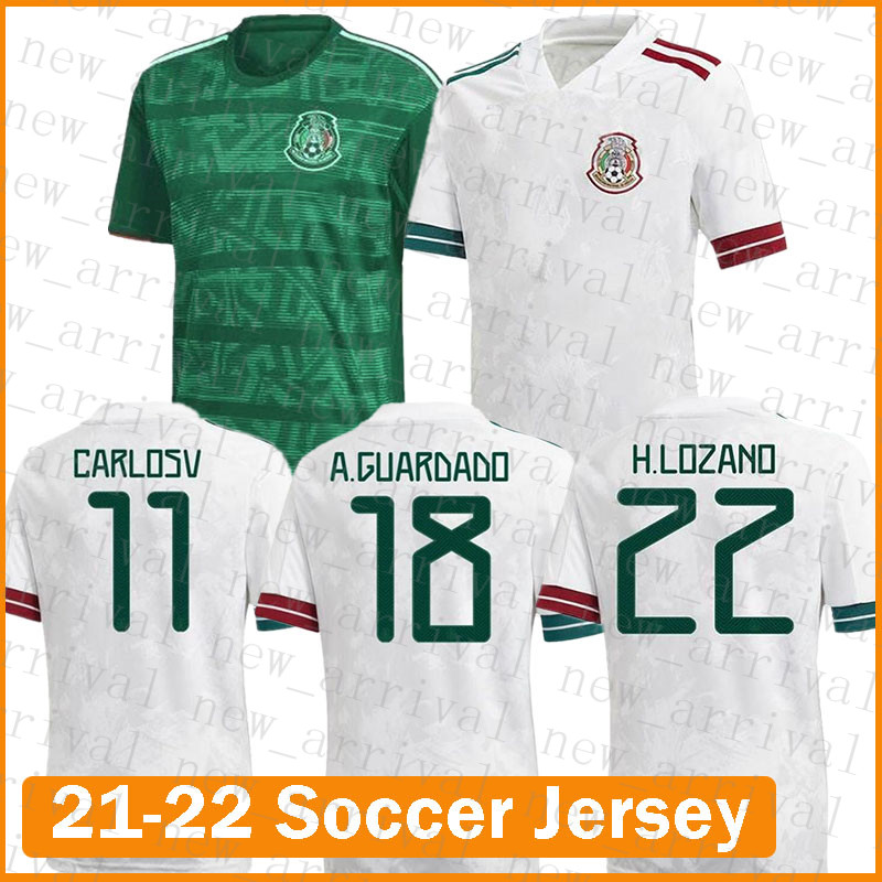 

21 22 Soccer Jersey Mexico Football Shirt CHICHARITO H. LOZANO Uniforms DELE G. DOS SANTOS A. GUARDADO R. MARQUEZ C. VELA H. HERRERA H.MORENO RAMIREZ RAUL J.M. CORONA White Blue, Mens-meiguo