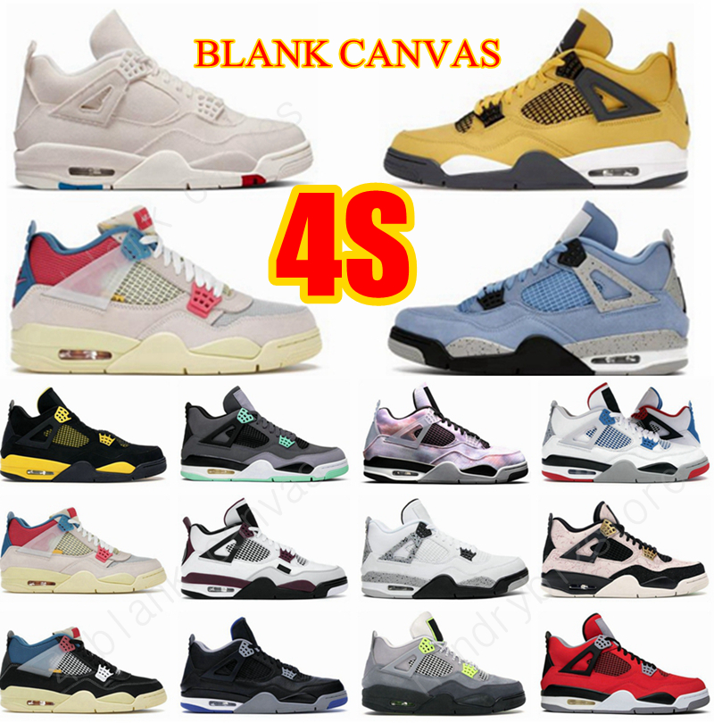 

2022 4S 4 Blank Canvas Basketball Shoes Mens Womens Lightning Union Unva Ice Sneakers Univesity Blue Sports Zen Master White Oreo Sail Infrared Diy Cool Grey Trainers, Color#18