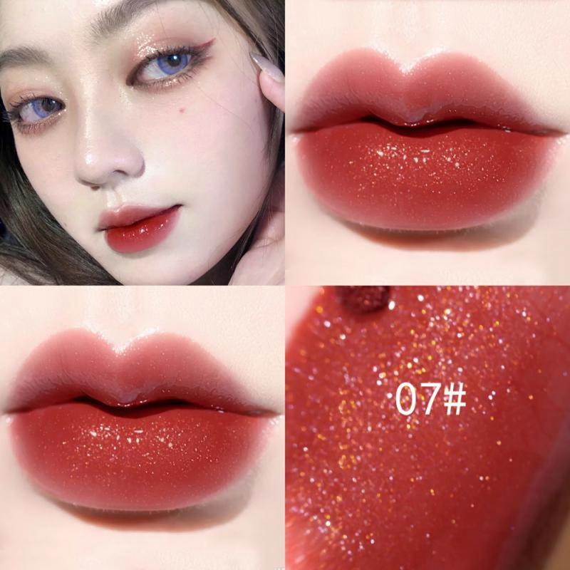 

Lip Gloss 10 Colors Mini Jelly Glaze Liquid Glitter Lipstick Mositurizing Longlasting Non-stick Cup Portable Cosmetic, 07