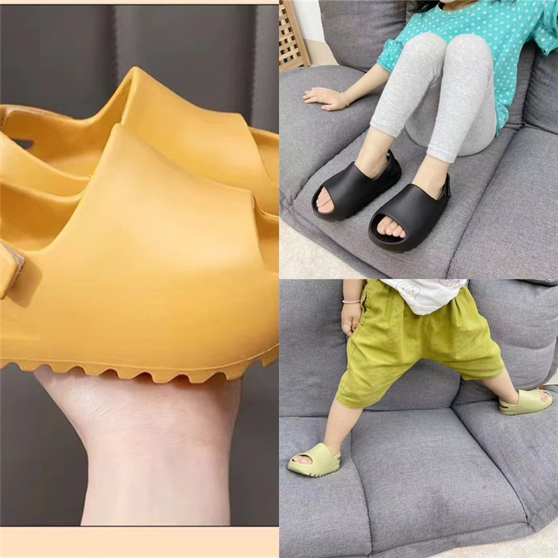 

uYql2 Ltolo Children Kids Girl Mules slippers for children Clogs Summer high quality Girls designer Garden Beach Slippers Sandals Cave, Black;grey