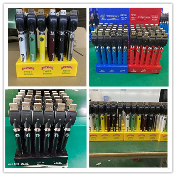 

Brass Knuckles Cookies Backwoods Battery E Cigarette 500mah 900mAh Preheat VV Twist Batteries Voltage Adjustable With USB Charger Fit 510 30pcs/Pack