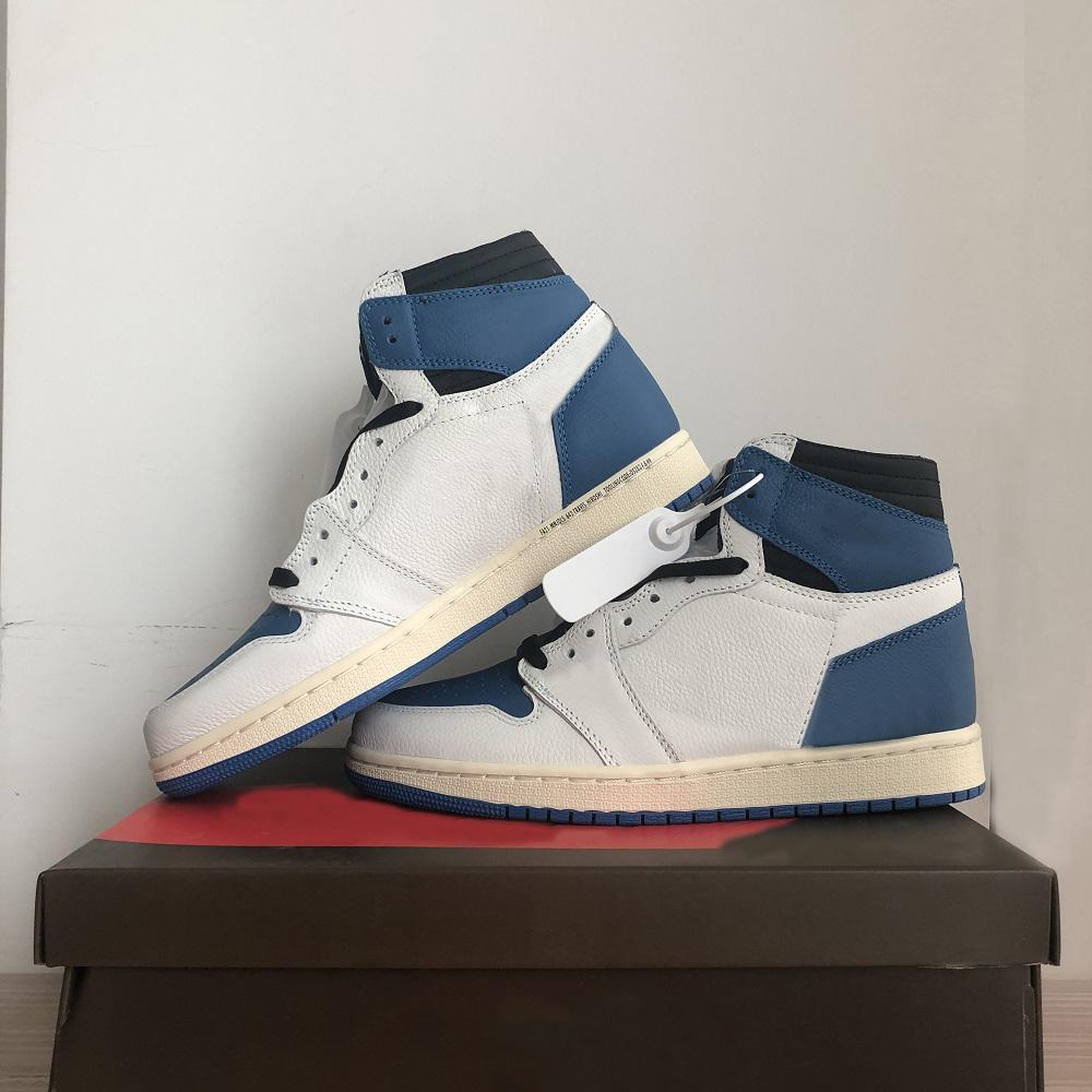 

Travis Scott X 1 Military Blue High SP 1s Mens Designer Sports Shoe White Black Outdoor Sport Sneakers Trainers Fragment Basketballs shoes