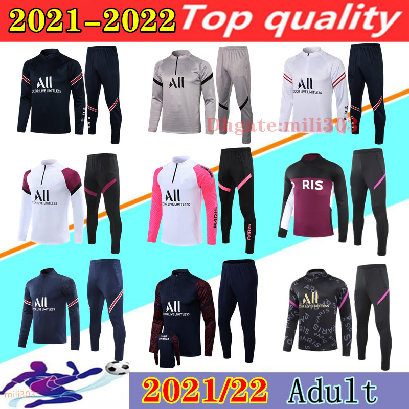 

Paris 21 22 men tracksuit MBAPPE Long sleeved Survetement 2021 2022 ICARDI DI MARIA VERRATT maillot de foot football jacket training suit jogging sportswear, 15