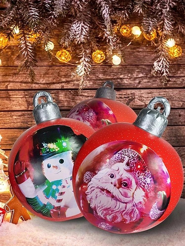 

Party Decoration 60cm Christmas Balls 2021 Year Gift Xmas Decor Tree Decorations PVC Inflatable Balloon Toys For Home Outdoor