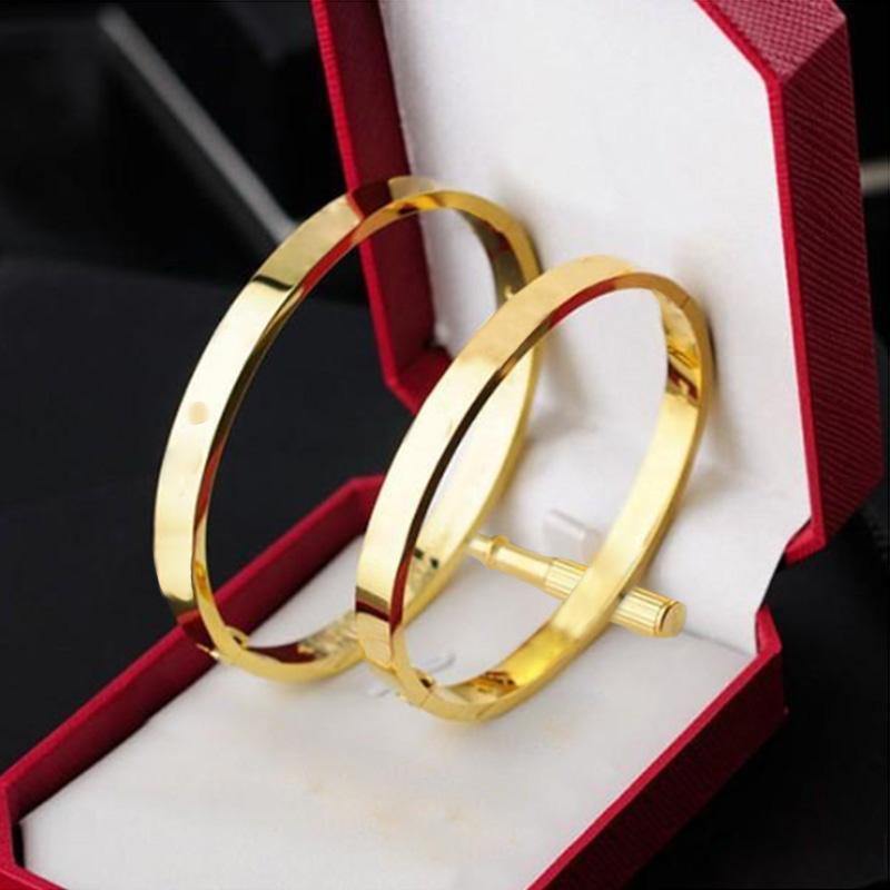 

wholesale Stone Bangle stainless steel Love Bracelets silver rose gold for Women Men Screw Screwdriver Bracelet Couple Jewelry Woman With original bag