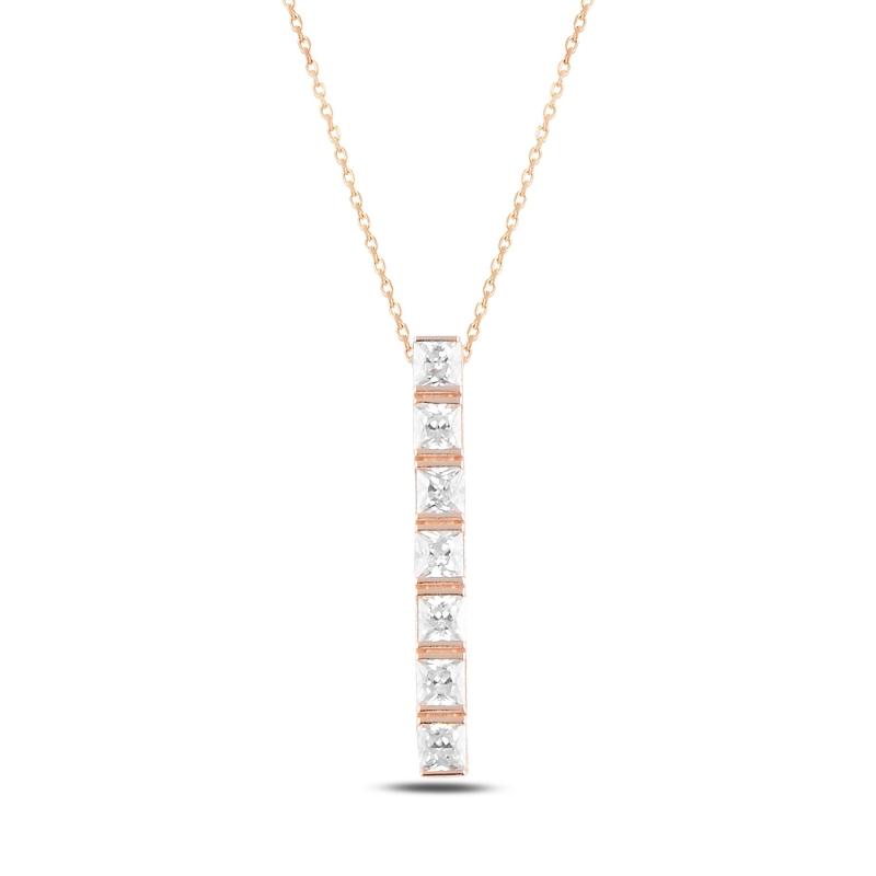 

Chains Silver 925 Sterling Rod Zirconia Stone Necklace