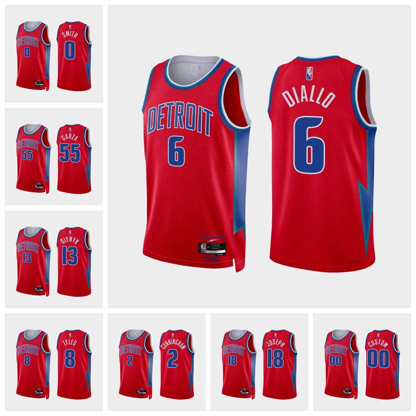 

21-22 Men's Basketball Jerseys Garza 55 Olynyk 13 Lyles 8 Diallo 6 Cunningham 2 Joseph 18 Smith 0 Lee 38 Livers 12 ''Pistons'' Jersey T-Shirts T05