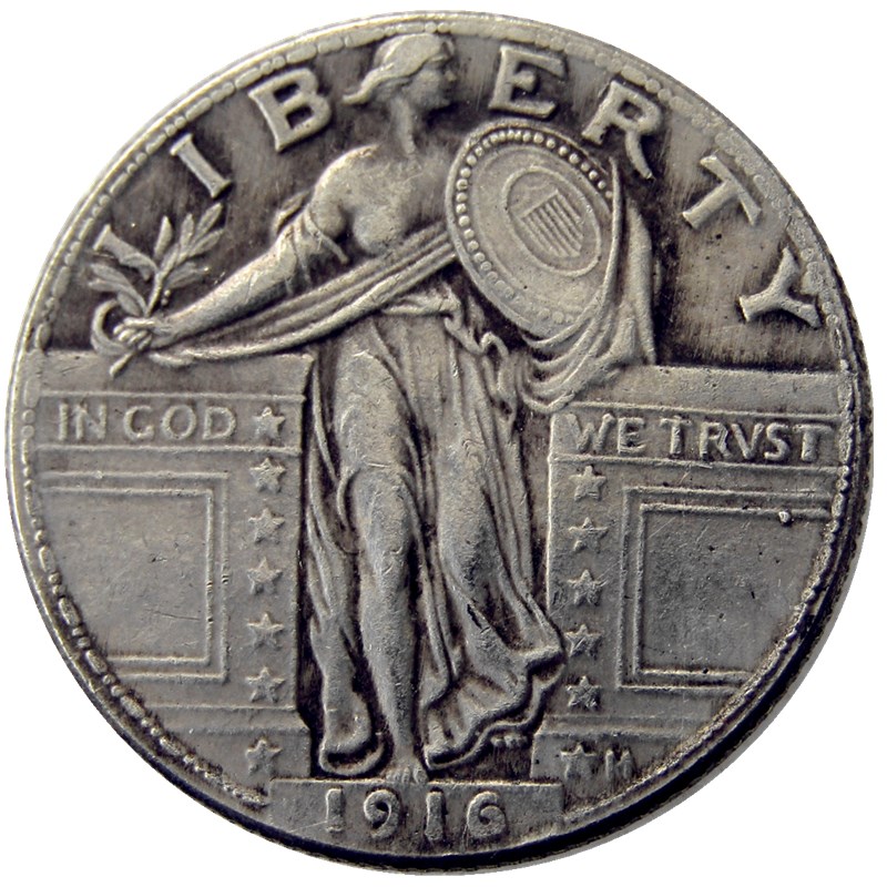 

US 1916-1924-P-S Standing Liberty Quarter Dollar Craft Silver Plated Copy Coins metal dies manufacturing factory Price