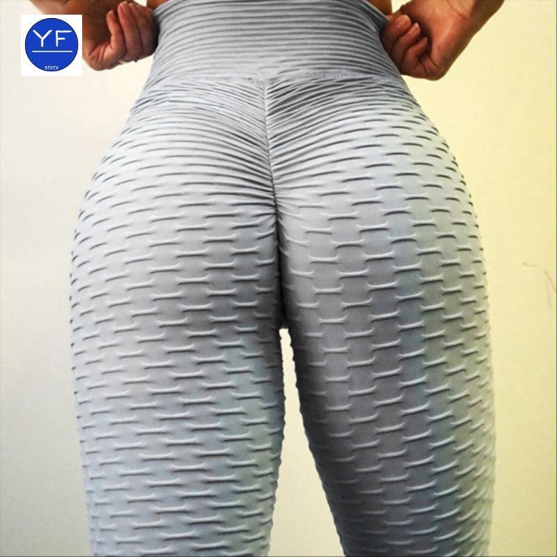 

Yoga Outfit 2021 High Waist Fitness Leggings Women Workout Push Up Legging Fashion Solid Color Bodybuilding Jeggings Pants Bump Style, Black