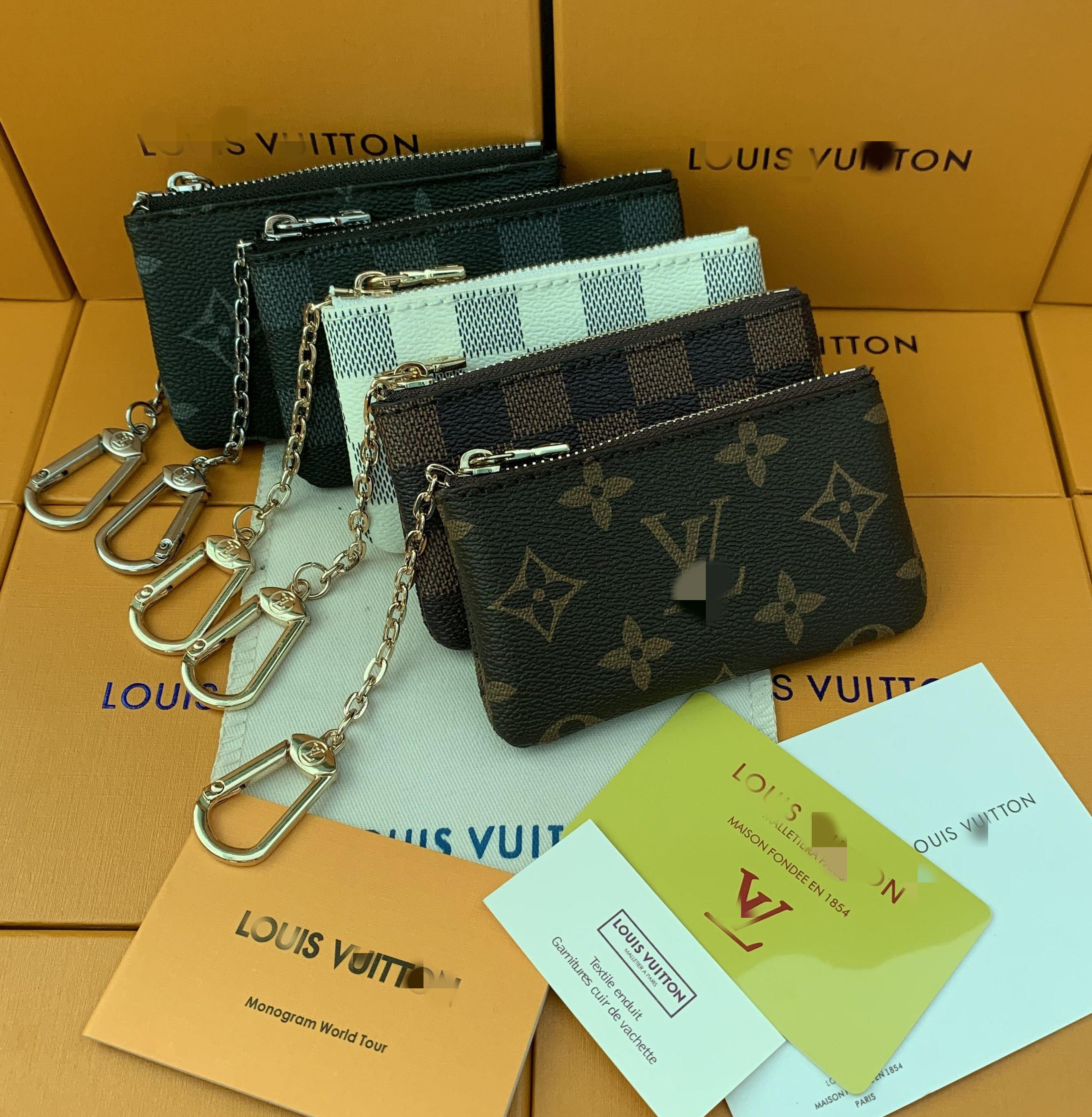 

GGLVLouisVitton YSLVUTTON bags Coin Pouch Men Women Leather Coin Purse Key Wallet Mini Wallet 128, Red;black