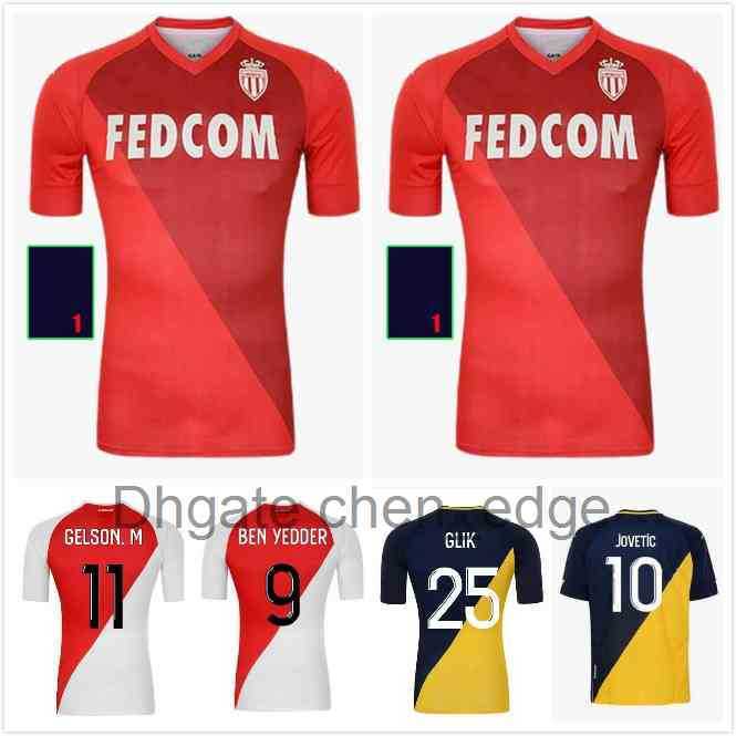 

AS Monaco maillots de foot BEN YEDDER Soccer Jerseys 2021 2022 GLIK JOVETIC GELSON FOFANA TCHOUAMENI KEITA BALDE Football shirt, Black;yellow