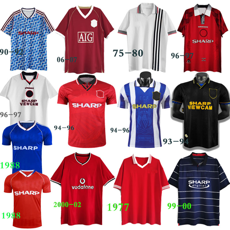 

TOP Retro Version 1994 96 2002 07 08 Soccer jersey finals football Giggs SCHOLES Beckham RONALDO 98 99 CANTONA KEANE Solskjaer, 93-94
