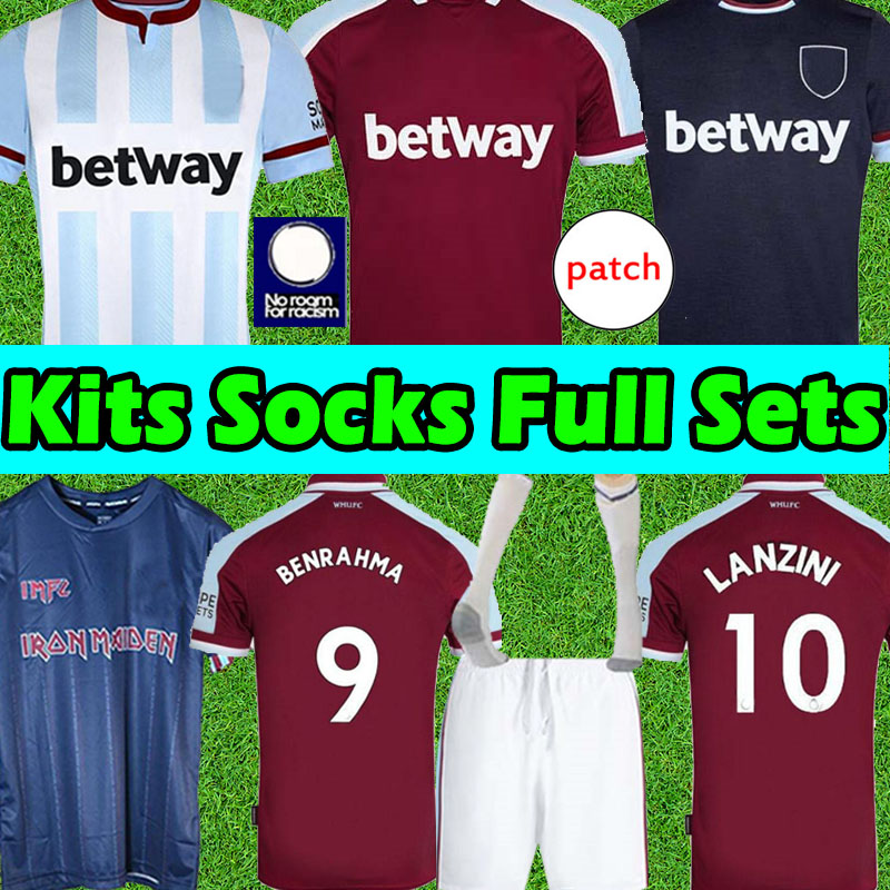 

2021 2022 Adult+Kids Kits+Socks Full sets West IRON MAIDEN X LINGARD 21/22 soccer jerseys ham Centenary years jersey Cole DI CANIO Lampard camiseta football shirts, 21 22 3rd