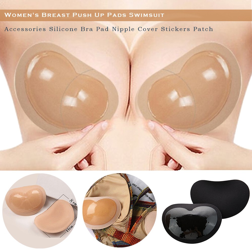 

1pair Padding Breast Bra Pads Invisible Insert Heart Push Up Breast Swimsuit Accessories Enhancer Women Nipple Cover Stickers