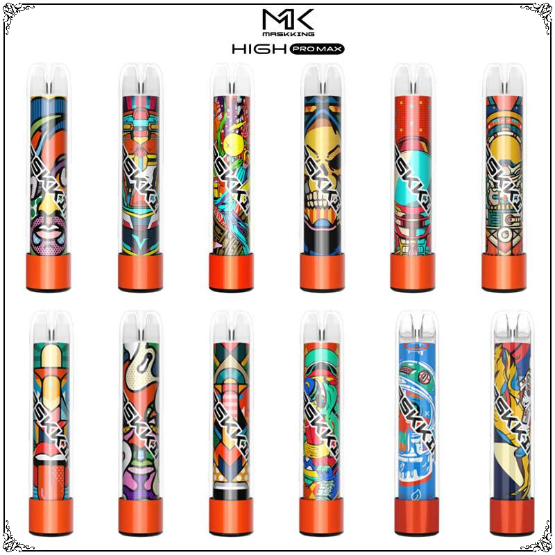 

Original Maskking High Pro Max Disposable Vape Electronic Cigarettes 1500 Puffs 4.5ml Cartridge Ready To Use Transparent Mouthpiece 13 Color