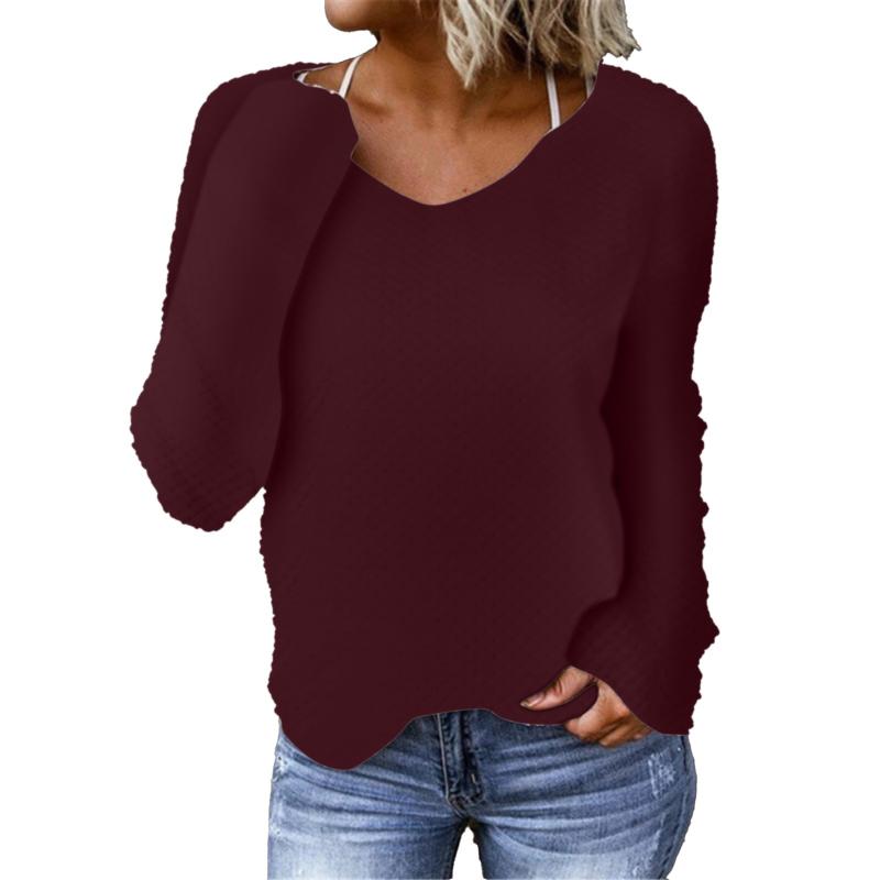 

Women' Sweaters Autumn Women Sweater Hollow Out Elegant Loose Knitted Pullovers Female Casual O Neck Oversized Solid Color Ropa Mujer, Wine
