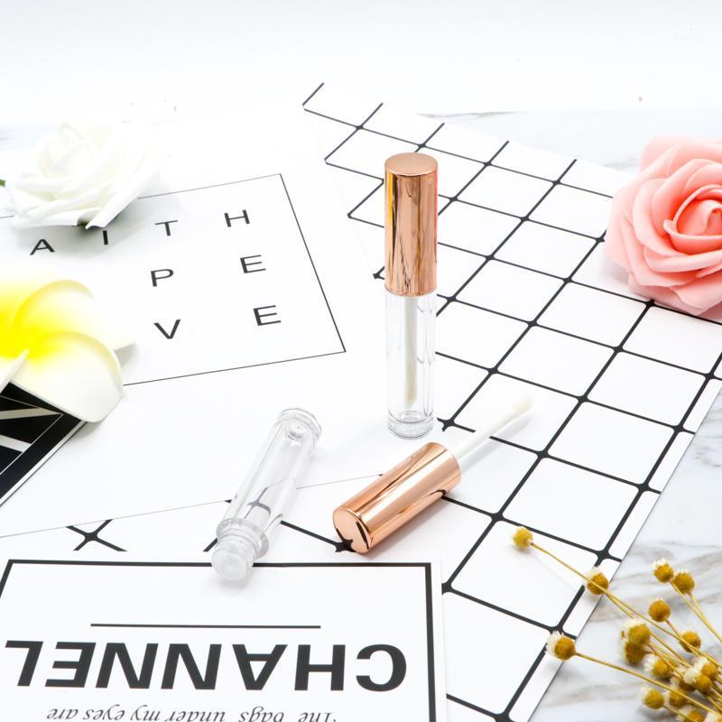 

Storage Bottles & Jars 3ml Plastic Mini Rose Gold Lipstick Lip Packing Bottle Clear Gloss Glaze Brush Accessories Lipgloss Tubes