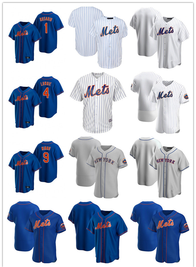 

Custom Jersey Mens women Youth New York Mets 1 Amed Rosario 4 Jed Lowrie 9 Brandon Nimmo 17 Keith Hernandez Baseball Jerseys, Blue;black