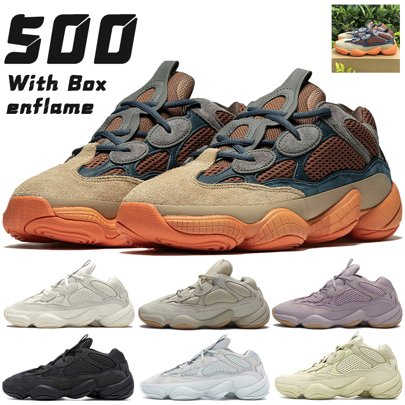 

With Box Enflame 500 reflective running shoes stone bone white utility black moon yellow soft vision blush salt men women sneakers mens trainers, 07# blush