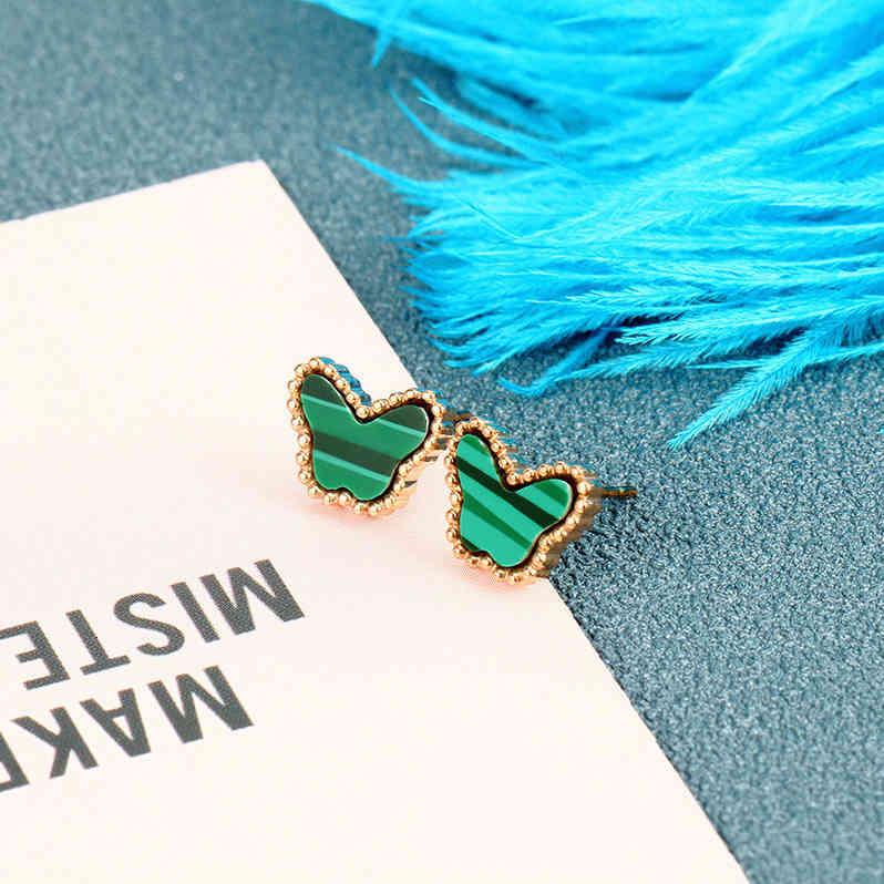 

Studs Fashion accsori clover Ear personality stainls steel earings for women, Golden;silver