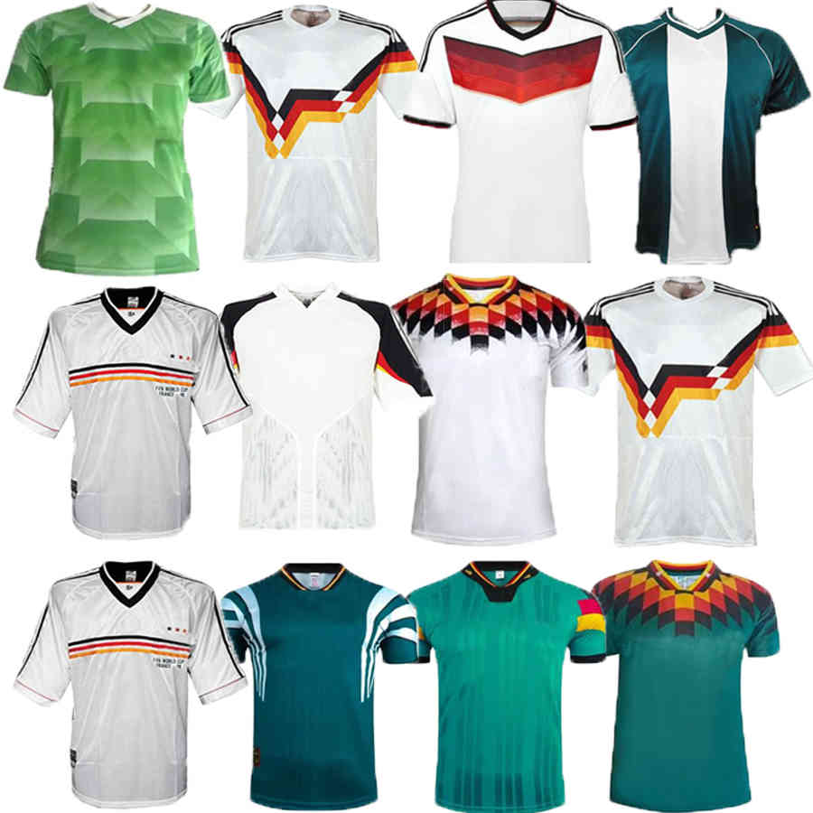

Germany 80 88 90 92 94 96 98 2004 06 2014 Retro soccer jersey Matthaus Klinsmann Ballack Vintage classic football shirt, Black