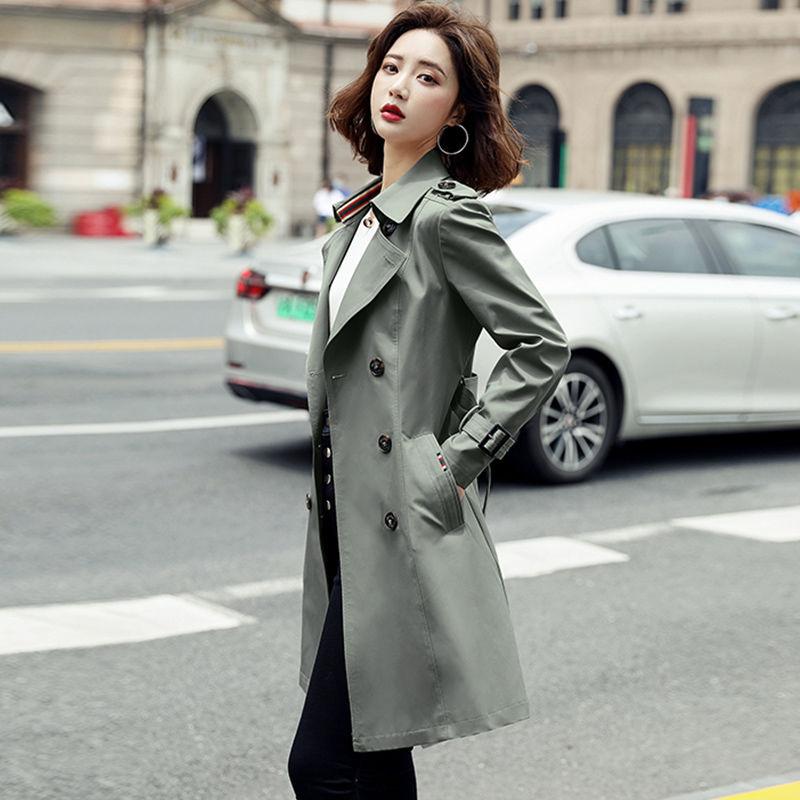 

Women's Trench Coats Windbreaker Mid-length Men's 2021 Fall British Style Coat Jacket Trend, Khaki