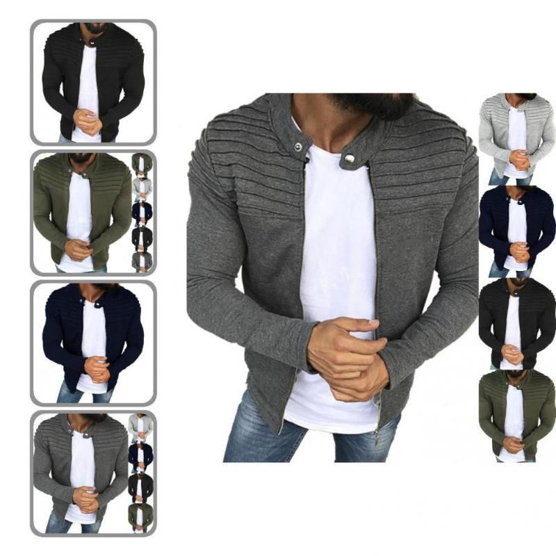 

Men's Jackets Spring Jacket Stand Collar Coat Wear-resistant Great Stitching Young, Army green