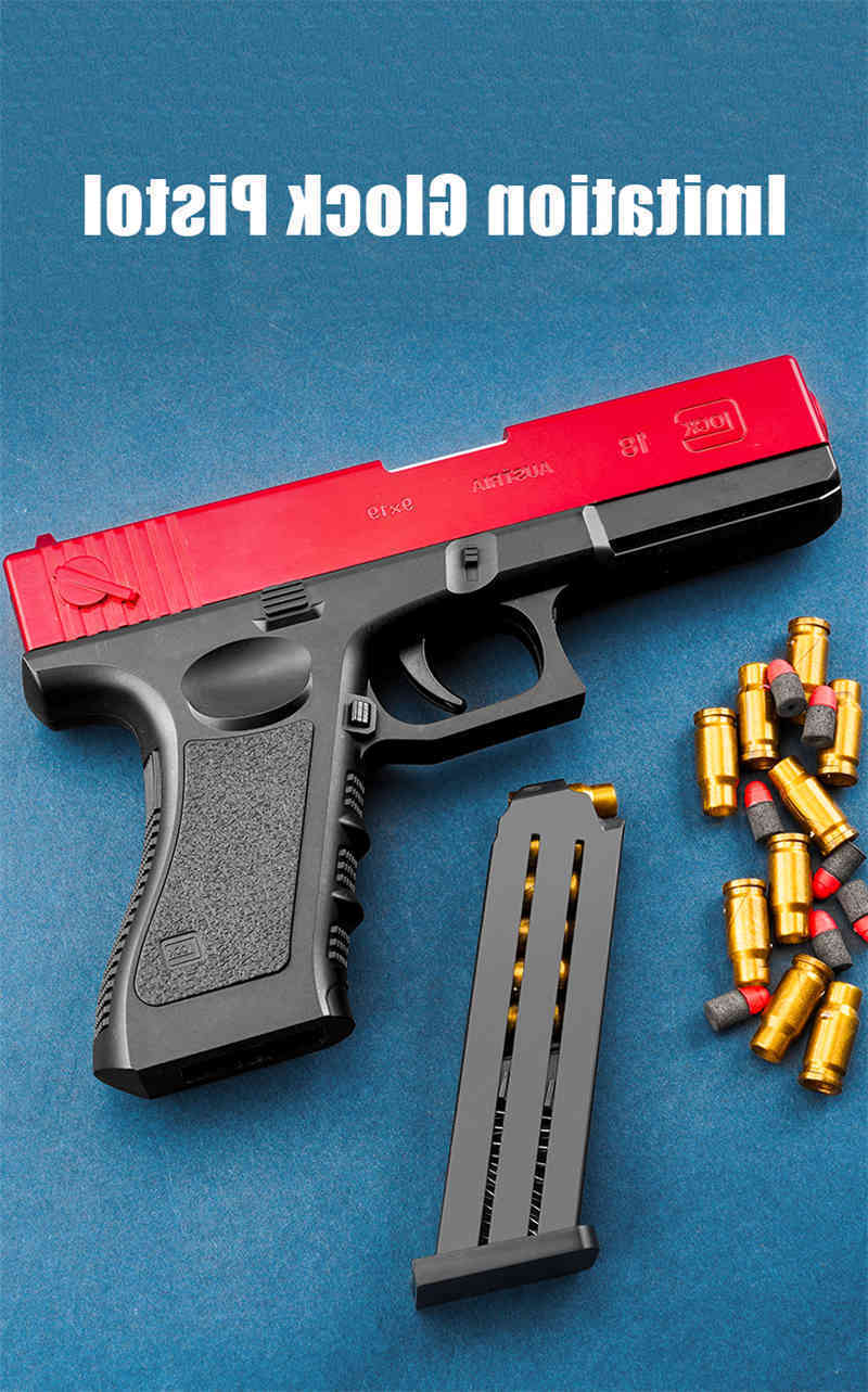 

7844Glock Shell Throwing EVA Soft Bullet Toy Aiming Training Pistol airsoft for Boys Simulation CS Game Gun Model