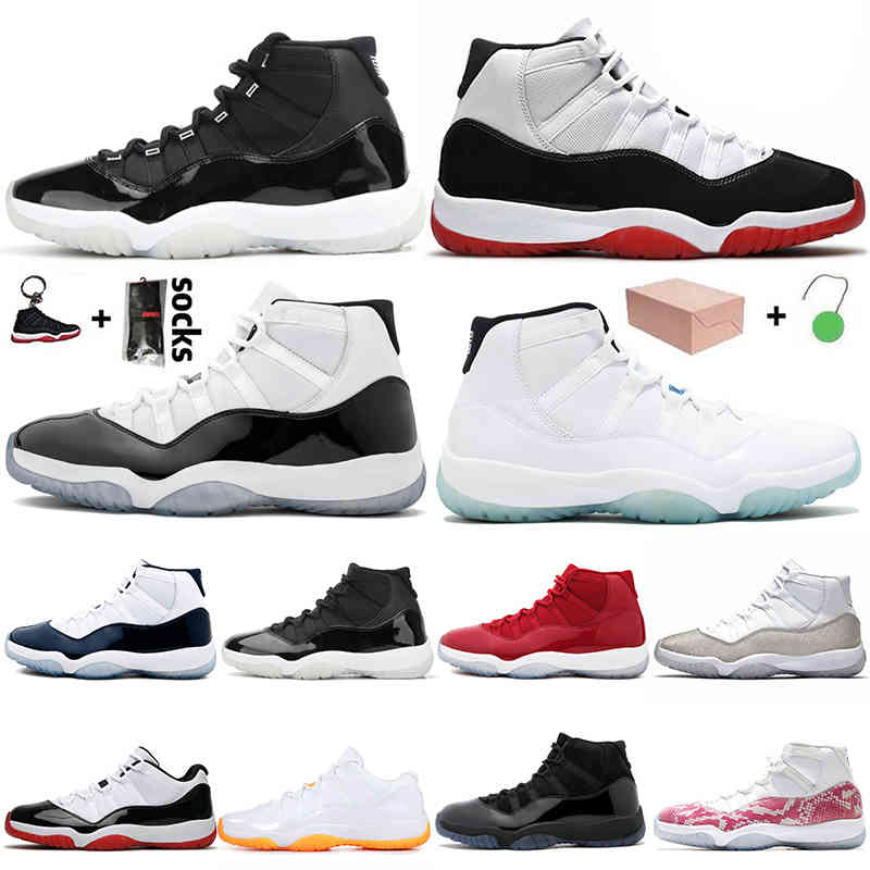 

2021 Gift With Box Jumpman 11 Basketball Shoes 11s Men Women Concord 25th Anniversary Retro High Low Legend Blue Citrus Sneakers Trainers, Black