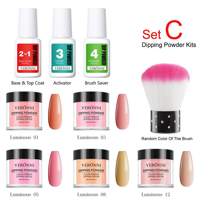 

Dipping Powder Nail Kit StarterNude Dip Nail Kit for Starter with Essential Dip Liquid Set Base Top coat Activator and Brush