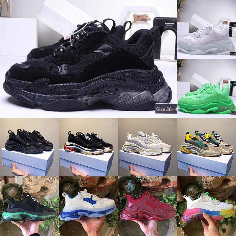 

Luxurys Designers Shoes Triple S Fashion Mens Casual Sneakers Tripler Black Red Blue Paris Womens Trainers High Top Quality Dad sneaker 2021, 10