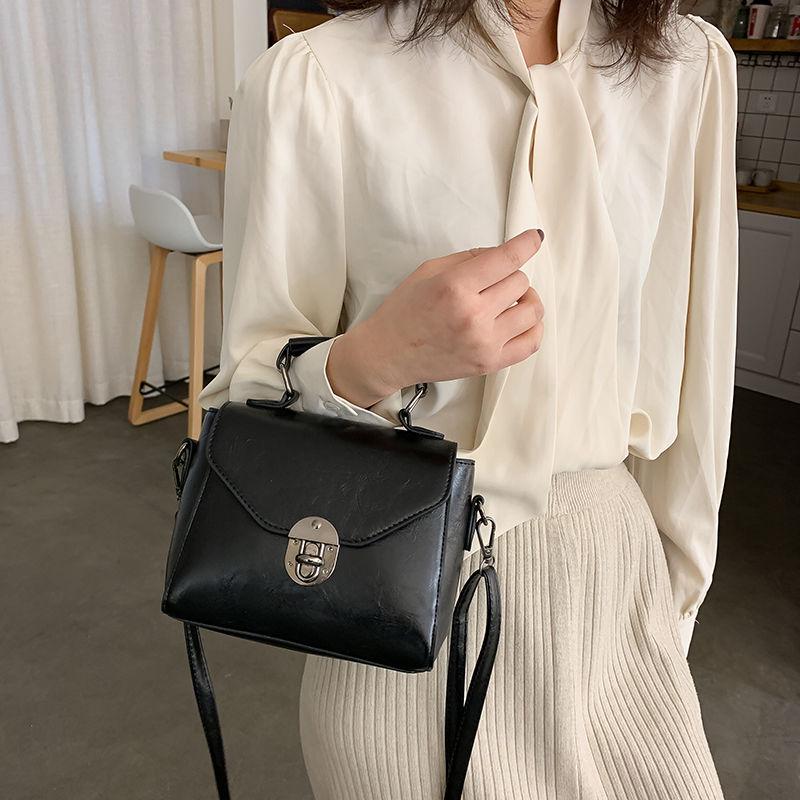 

Evening Bags Pu Leather Brown Messenge Crossbody Retro Women Small Handbag With Top Handle Vintage Female Shoulder Strap, Black