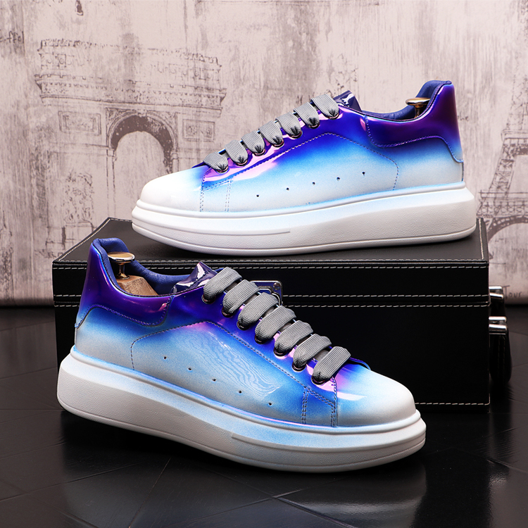 

High Top Fashion Ostrich Leather Men shoes Sneakers Trend Comfortable Man Casual Shoes Outdoor Non-Slip Wedding Dress Loafers, Black