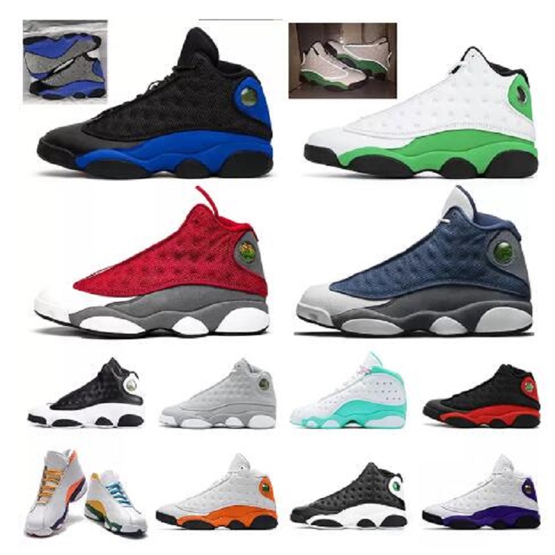 

High Quality Basketball Shoes Jumpman 13 13s Mens Womens Authentic Trainers Houndstooth XIII Obsidian Playground Island Green Lakers Designer Sports Sneakers, # 49