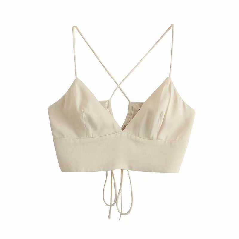 

Women Fashion Lace-up Crop Top Chic Lady Satin Corset Vintage Female Camisole Casual Woman y2k Tops Summer 210709