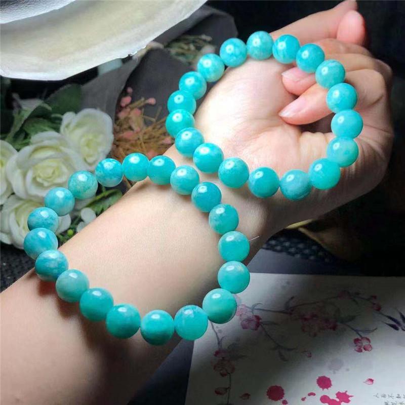 

Beaded, Strands 1pcsNatural Stone Bracelet Amazonite Quartz Round Natural Gemstone Beads For Women